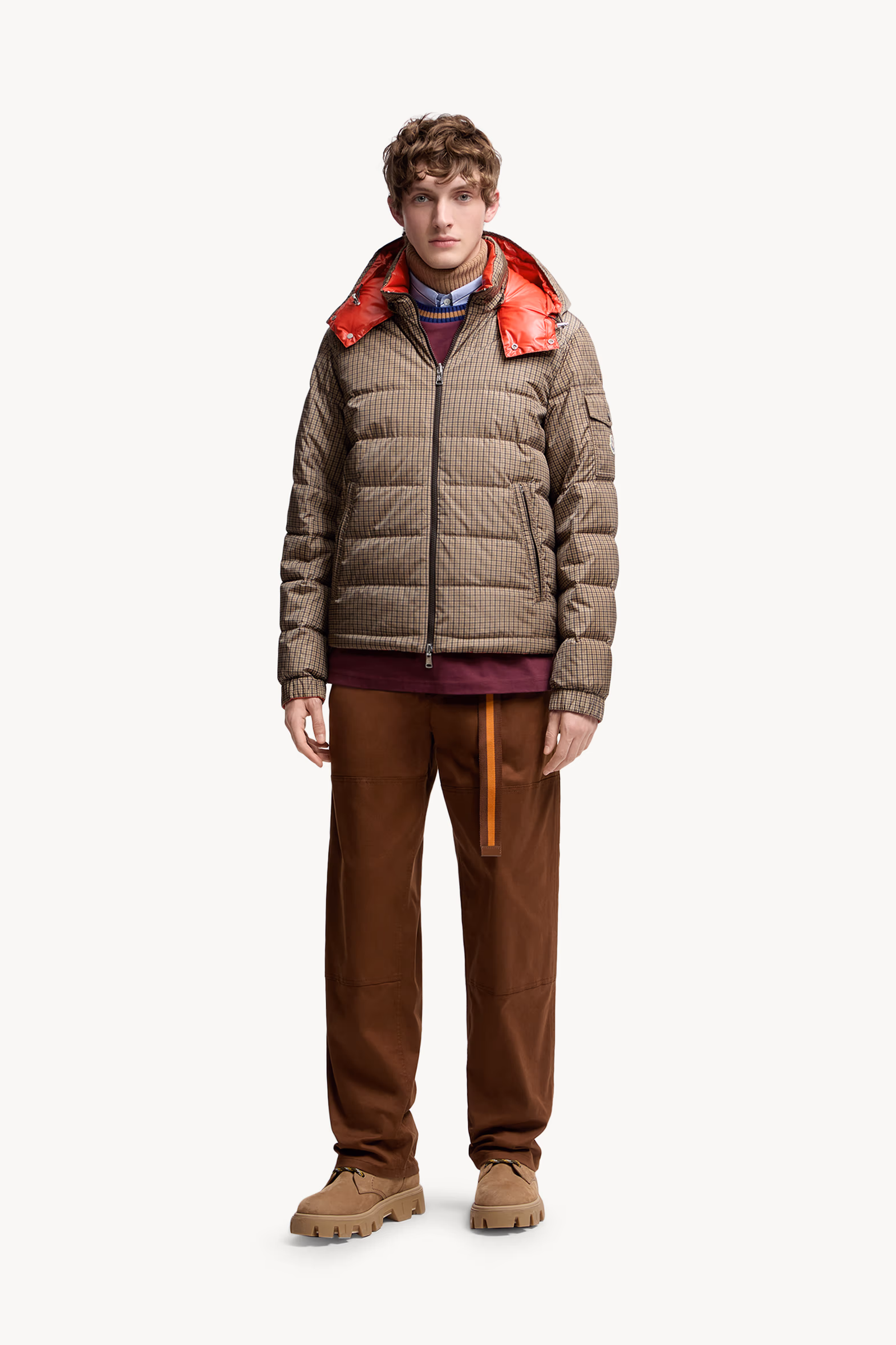 Pantalon en gabardine de coton Hommes Marron Moncler 0